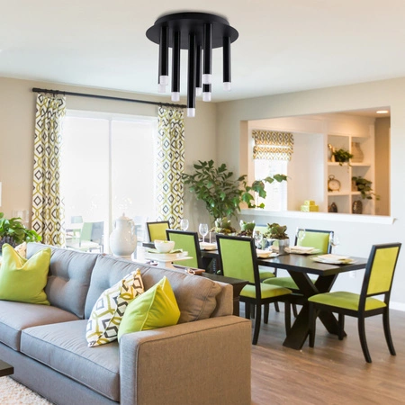 Stropní svítidlo pro povrchovou montáž 9x G9 Black Glam Sanico Goldlux