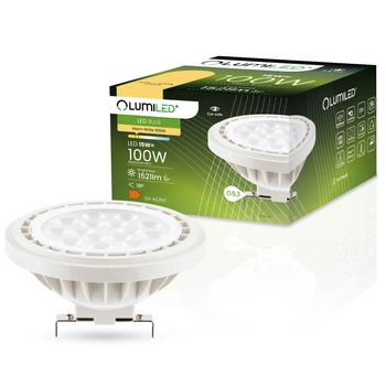 Žárovka LED G53, AR111 15W = 100W 1521lm 3000K Teplá bílá 38° 12V LUMILED