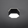 LED stropní svítidlo SUNDE 2xE27 šestihranné svítidlo 15cm černé SOLLUX