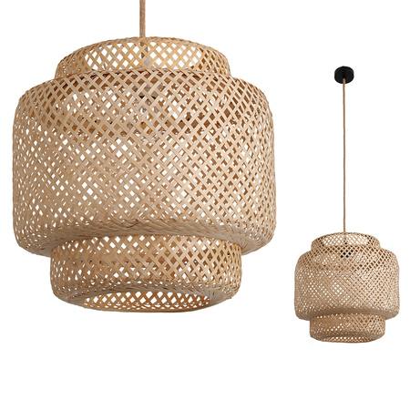 Bambusová dekorativní závěsná lampa E27 Boho Bonn Kobi