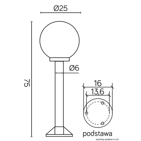 Venkovní stojící zahradní lampa POST Balls K 5002/3/K 250 E27 75cm Su-Ma
