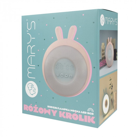 Dětské noční světlo LED elektronický budík 3,1W 3000K teplé + vícebarevné RGB růžové MARY'S KING