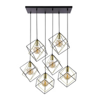 ALAMBRE Závěsné stropní svítidlo černá a zlatá Geometrický lustr 6xE27 2779 TK Lighting