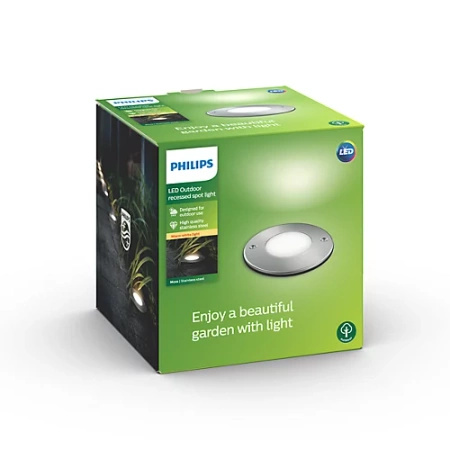 LED zahradní lampa na zem MOSS myGarden 3W 2700K IP67 kulatá stříbrná PHILIPS