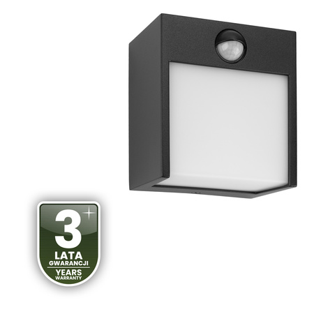 Zahradní nástěnná lampa LED Venkovní nástěnná lampa PIR IP54 12W 3000K RUBUS LUMILED