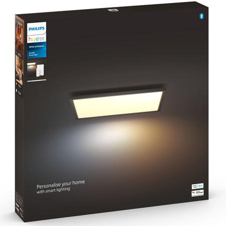 LED panel pro povrchovou montáž Aurelle Black 39W CCT 60cm PHILIPS HUE Bluetooth + stmívač