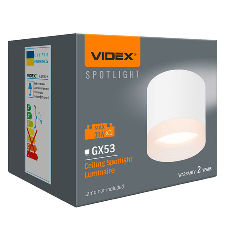 Povrchové svítidlo SPOT 1x GX53 White Videx
