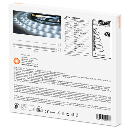 LED pásek 24V 27W 300LED Cold 10mm 5m Ledvance