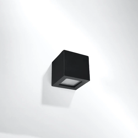 Nástěnná lampa LED LEO E27 Keramická kostka černá SOLLUX