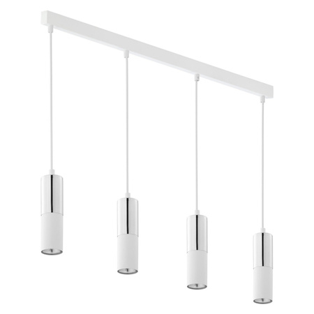 Lustr ELIT WHITE Závěsné stropní svítidlo bílé a stříbrné moderní 4xGU10 4357 TK Lighting