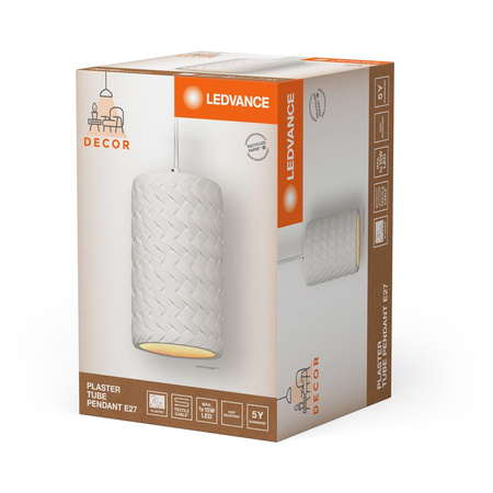 Dekorativní stropní závěsné svítidlo E27 s převisem bílý dekor Ledvance