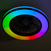 LED průmyslové svítidlo s ventilátorem + dálkové ovládání 48W 2110lm RGB CCT 150° Povrchová montáž černá PLAVE KANLUX