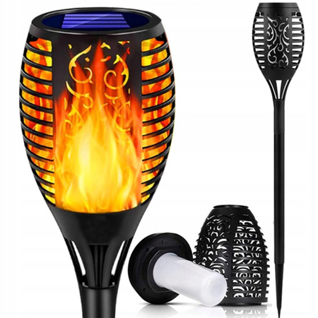 Solární zahradní LED lampa zapichovací – dekorativní pochodeň s efektem plamene