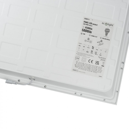 LED panel 60x60 pro zapuštěnou montáž 50W 6500lm 6500K studená bílá podsvícený Ecolight