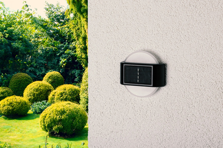 2x solární zahradní lampa LED Fasádní nástěnná lampa Top Down Kruhové svítidlo