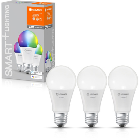3x LED žárovka E27 A60 9W 806lm CCT RGB LEDVANCE SMART+ WiFi Stmívatelné