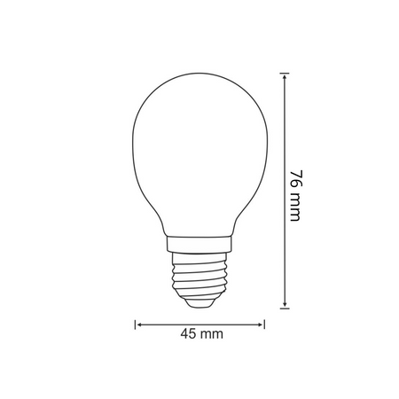 LED žárovka E27 P45 4W = 35W 400lm 3000K Teplá bílá 360° vlákno GOLDLUX (Polux)