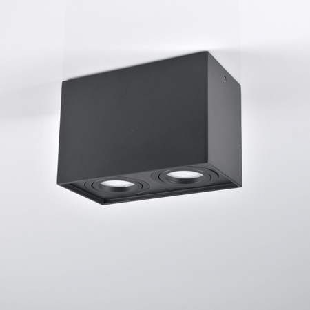 Přisazené stropní svítidlo Hadar Q2 2xGU10. pohyblivé. obdélníkové. černé