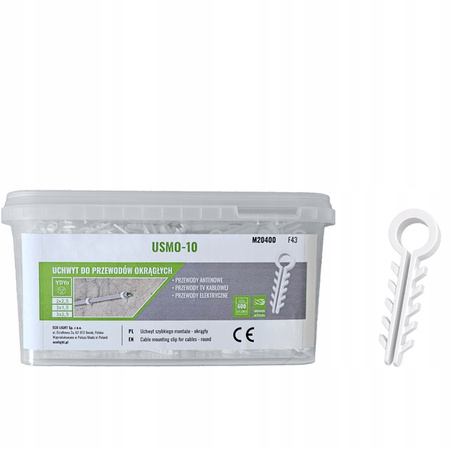 Držák pro montáž kabelů USMO-10 YDYo pro kulaté kabely 600ks ECOLIGHT