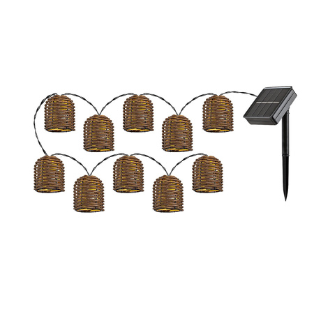 Zahradní světelný řetěz Girland 0,6W 5lm 3000K IP44 se soumrakovým čidlem Black Industrial Rupit Rabalux