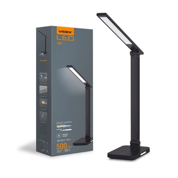 Stolní lampa LED 18W 700lm 6500K studená černá stmívatelná Videx