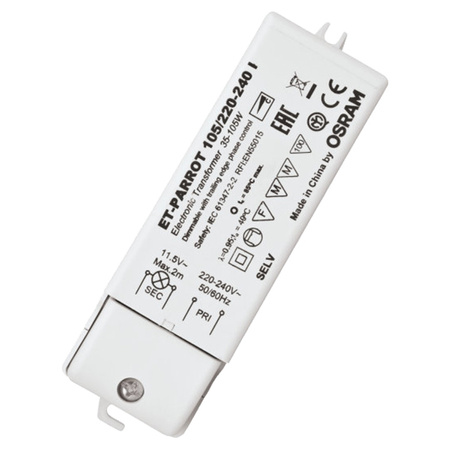 Elektronický halogenový napájecí transformátor AC 35-105W 12V ET-PARROT OSRAM