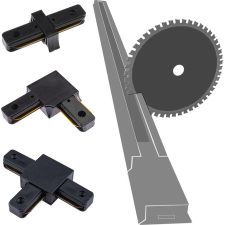 Sada osvětlovacích kolejnic 2m kolejnice + 2x LED kolejnicové lampy 30W 4000K černá