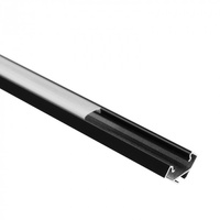 Hliníkový rohový LED profil černý 2m s matným difuzorem pro LED pásky + krytky Ecolight řady R