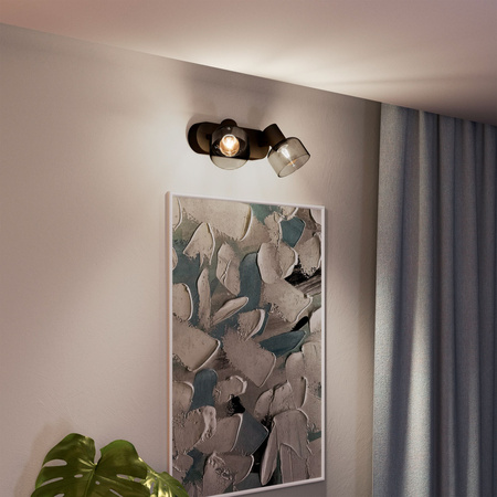 Reflektorové stropní svítidlo 2x E14 Black Sleet Philips