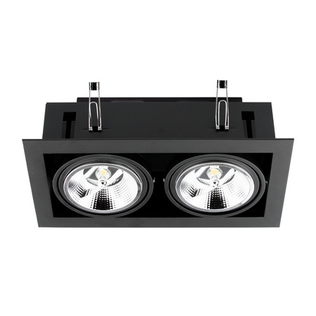 Halogenové pohyblivé svítidlo pod omítku 2x GU10 ES111 obdélníkové černé