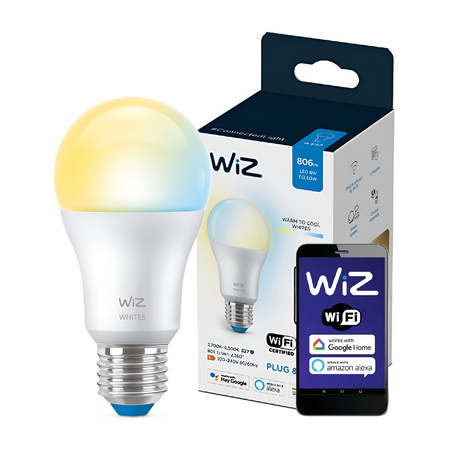 LED žárovka E27 A60 8W = 60W 2700-6500K SMART WiFi WiZ