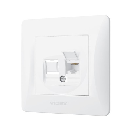 Jednoduchá počítačová zásuvka RJ45 pod omítku bílá BINERA VIDEX