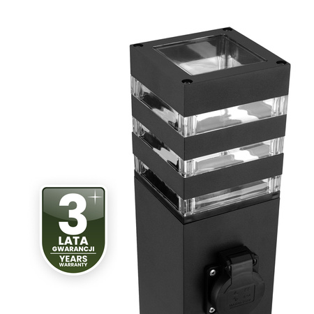 Venkovní zahradní lampa E27, LED se zásuvkou sloupek 60cm TAXUS 2 LUMILED