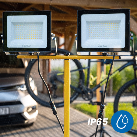 LED reflektor ZUNA2 Halogenová lampa 2x 100W 6500K na stojanu + kabel + hermetický konektor LUMILED