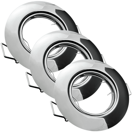 3x GOLDLUX (Polux) pohyblivá halogenová žárovka. kulatá. chrom + GU10 3.5W LED žárovka