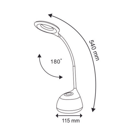 LED noční stolní lampa GALACTIC bílá + RGB 5W vestavěná baterie GOLDLUX