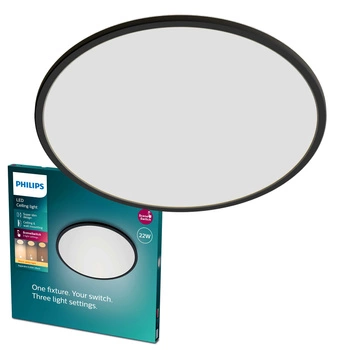 Přisazené LED stropní svítidlo SUPERSLIM 22W 2700K 43cm Stmívatelné Černé PHILIPS