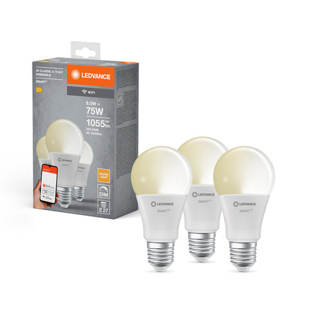 LED žárovka E27 9,5W = 75W 1055lm Stmívatelná SMART+ WiFi Classic Ledvance
