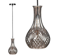 Grafitové závěsné svítidlo Stropní GLASS Podlouhlý závěs pro LED E27 Crystal