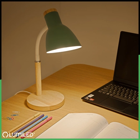 Stolní lampa Školní kreslící stůl Dekorativní E27 NIKO Zelená Lumiled