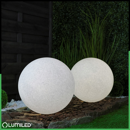 Venkovní lampa E27, KAMENNÁ KOULE LED IP65 40cm LUMILKULA LUMILED