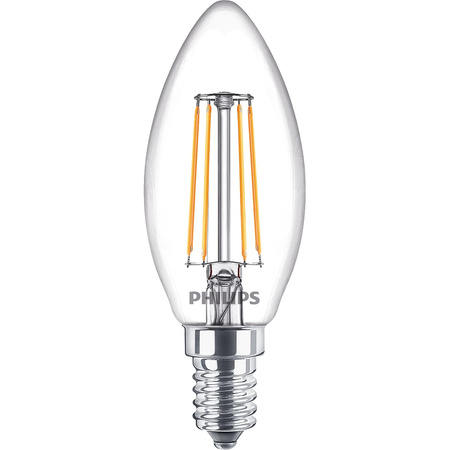 3x LED žárovka E14 Candle B35 4,3W = 40W 470lm 2700K Warm FILAMENT Philips