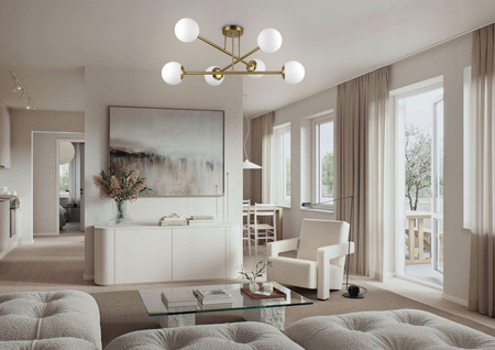 Lustr Stropní závěsné světlo Dekorativní 6x E27 Zlatá 74cm Bali Masterled