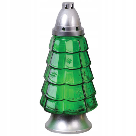 6x Skleněná svíčka na vánoční stromeček s 40h vložkou na hrob 28 cm