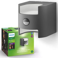 LED zahradní lampa GRASS IR myGarden elevační nástěnná lampa 4.5W 2700K IP44 nahoru-dolů se senzorem pohybu antracit PHILIPS