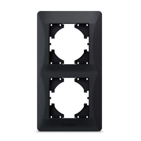Horizontální rámeček pro dvojité zásuvky Povrchová montáž Černá BINERA VIDEX