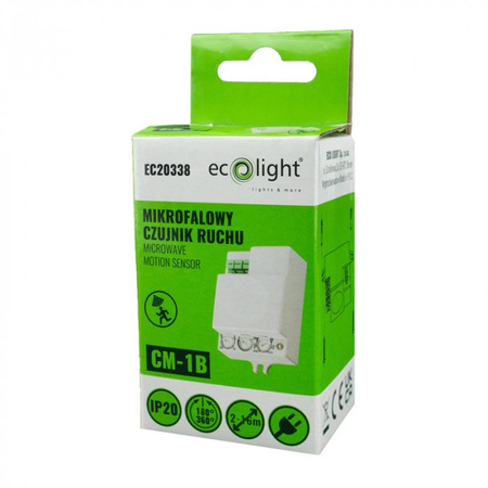 Mikrovlnný senzor pohybu a soumraku bílý 15m 360° CM Ecolight