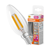 LED žárovka E14 B40 4W = 40W 470lm 2700-4000K Teplá bílá a Neutrální bila 300° vlákno OSRAM STAR A a R