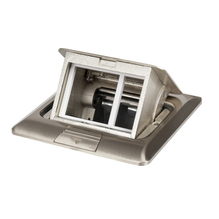 Podlahová krabice pro elektrickou zásuvku čtvercová stříbrná BIURO+ Kanlux