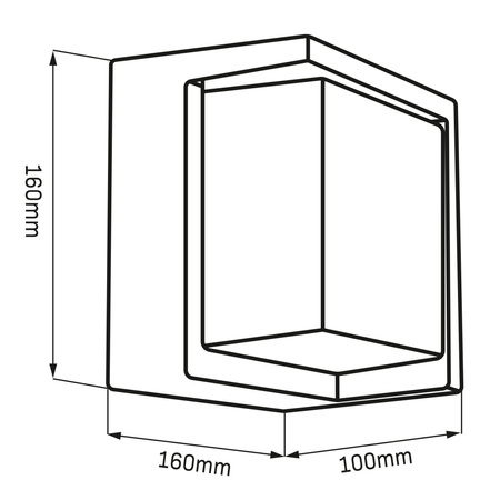 Nástěnná LED venkovní fasádní lampa 12W 1400lm 4000K Neutrální 120° Černá IP44 Essen Sanico Goldlux